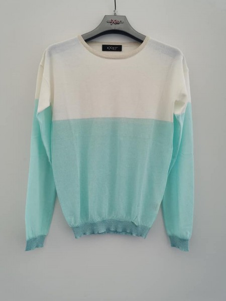 Pullover zweifarbig - cream/mint
