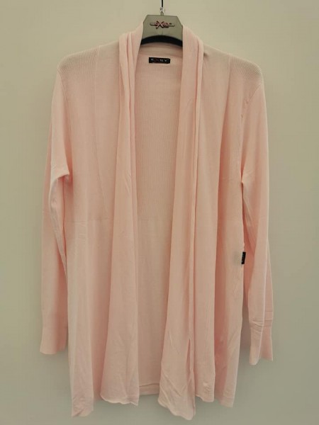 Offener Long Cardigan - rosa
