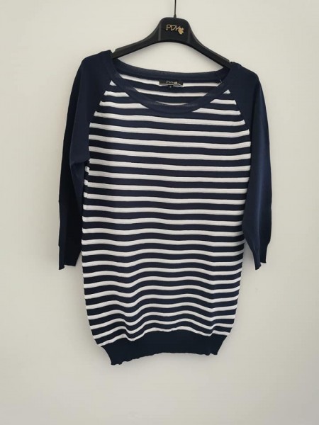 Pullover 3/4Arm gestreift - marine