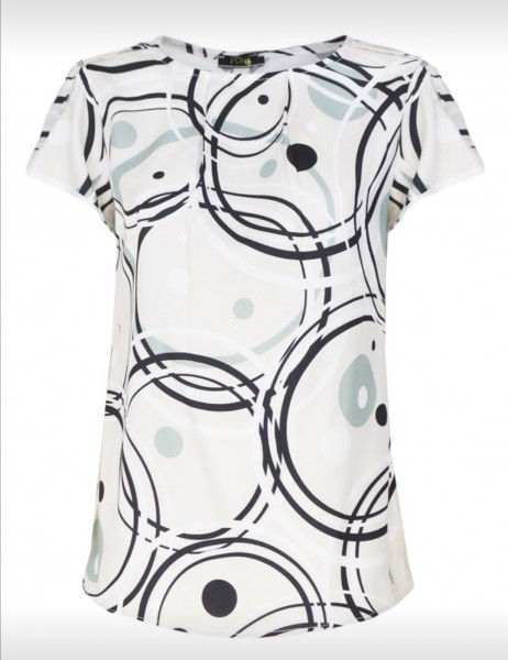 Bedruckte Bluse - cream / minth / schwarz
